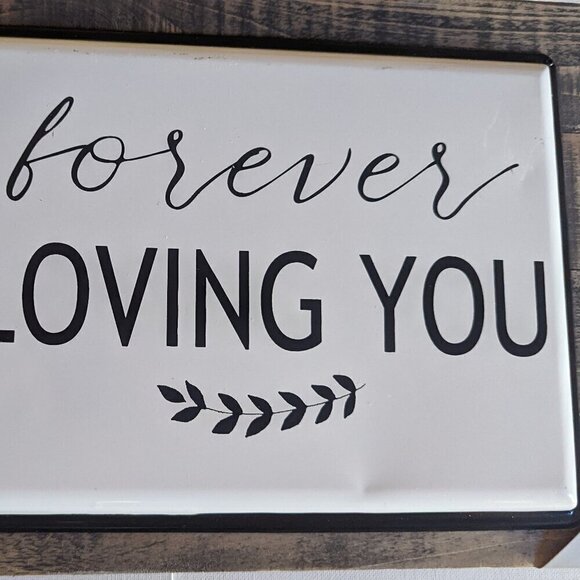 NWT Primitive 'Forever Loving You' Farmhouse Enamel Wood Slat Home Wall Decor - Picture 4 of 8